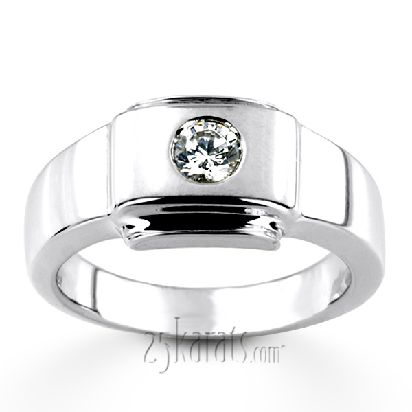 0.35 ct. Solitaire Diamond Man Ring - view 3