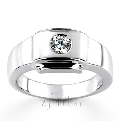 0.35 ct. Solitaire Diamond Man Ring - view 3 of 6