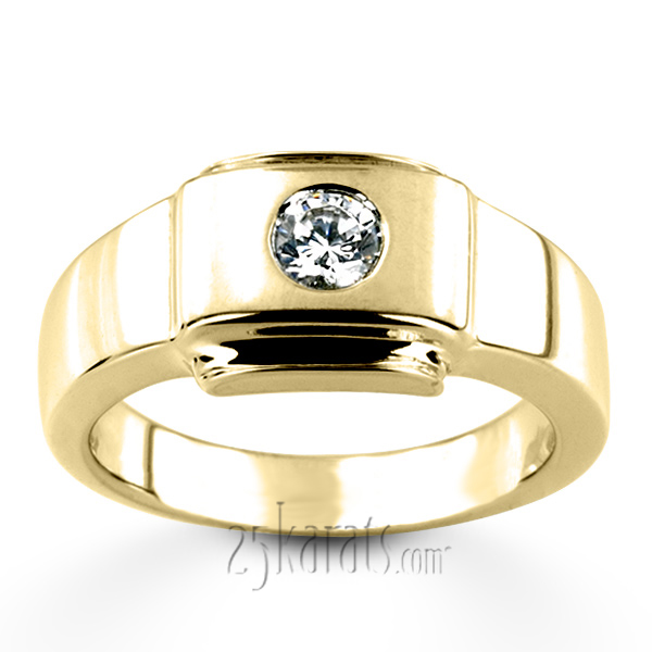 0.35 ct. Solitaire Diamond Man Ring - view 4