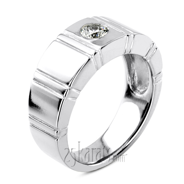 0.35 ct. Solitaire Diamond Men  Ring - view 2