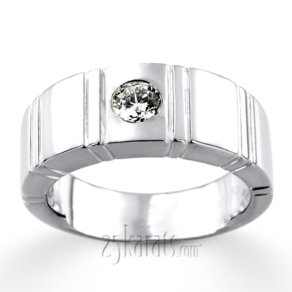 0.35 ct. Solitaire Diamond Men  Ring - view 3