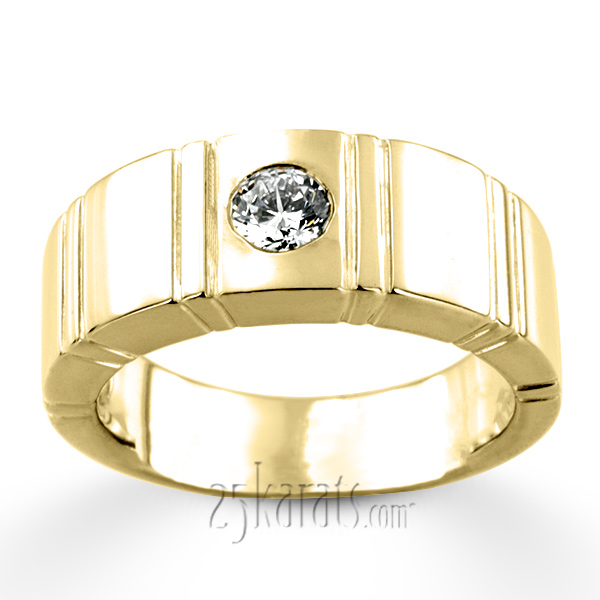 0.35 ct. Solitaire Diamond Men  Ring - view 4