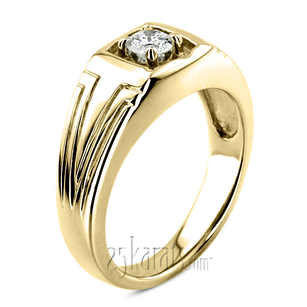 0.35 ct. Solitaire Diamond Men Ring - view 2