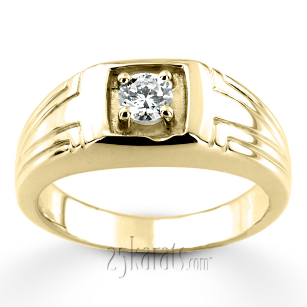 0.35 ct. Solitaire Diamond Men Ring - view 3