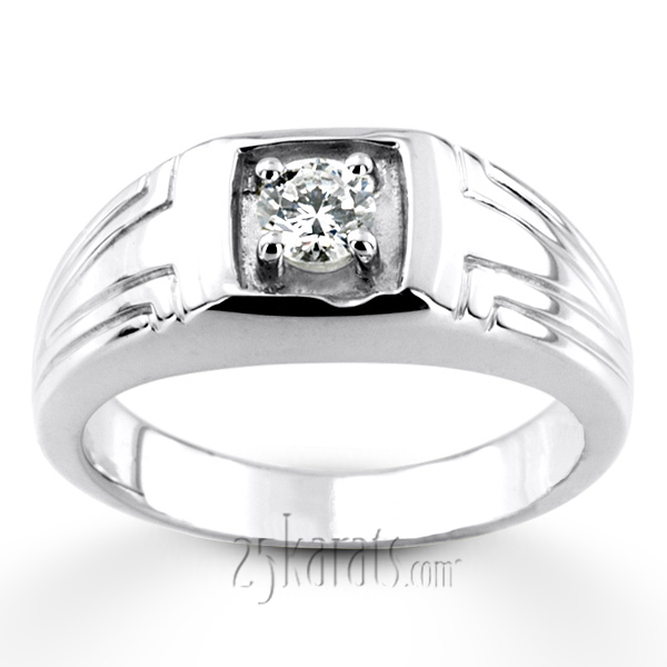 0.35 ct. Solitaire Diamond Men Ring - view 4