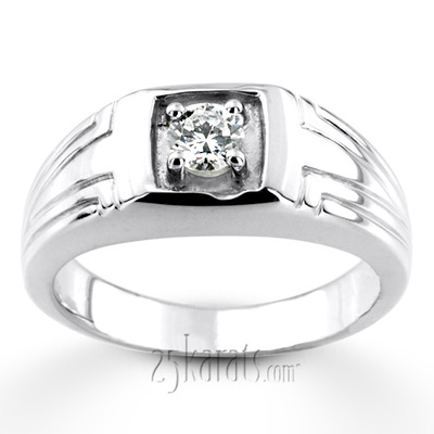 0.35 ct. Solitaire Diamond Men Ring - view 4 of 6