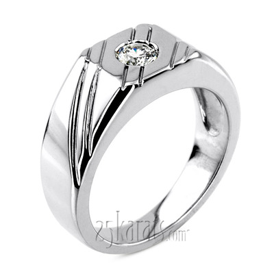 0.35 ct. Solitaire Diamond Man Ring - view 1 of 6