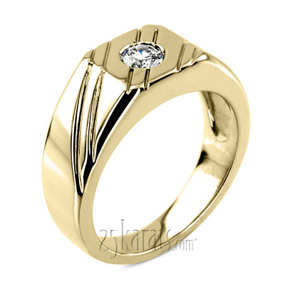 0.35 ct. Solitaire Diamond Man Ring - view 2 of 6