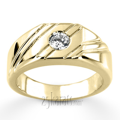 0.35 ct. Solitaire Diamond Man Ring - view 3 of 6