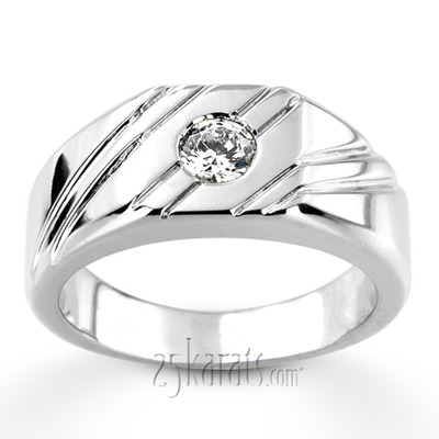 0.35 ct. Solitaire Diamond Man Ring - view 4 of 6