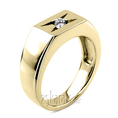 0.35 ct. Solitaire Diamond Man Ring - view 1 of 6