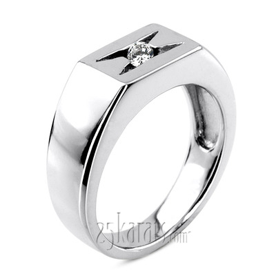 0.35 ct. Solitaire Diamond Man Ring - view 2 of 6