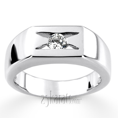 0.35 ct. Solitaire Diamond Man Ring - view 3 of 6