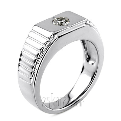 0.35 ct. Solitaire Diamond Men Ring - view 1 of 6