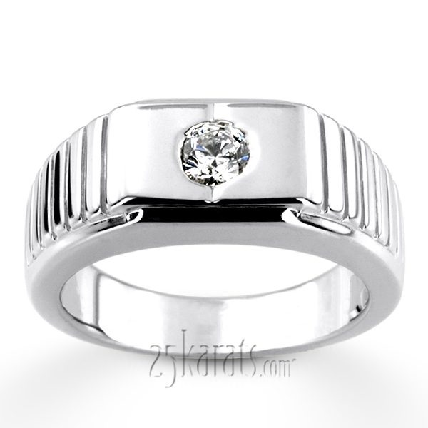 0.35 ct. Solitaire Diamond Men Ring - view 3