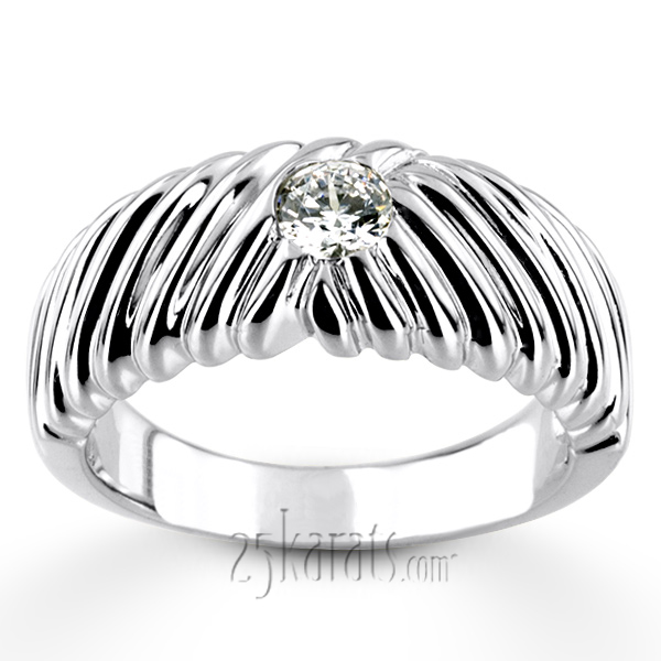 0.35 ct. Solitaire Diamond Man Ring - view 4