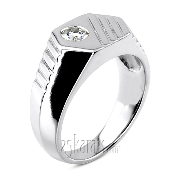 0.35 ct. Solitaire Diamond Men Ring - view 2