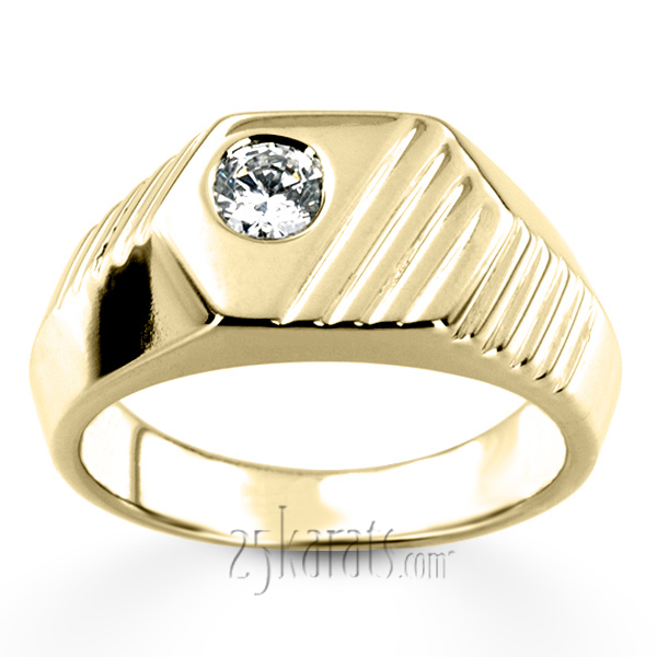 0.35 ct. Solitaire Diamond Men Ring - view 3