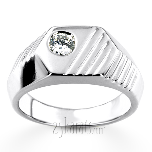 0.35 ct. Solitaire Diamond Men Ring - view 4