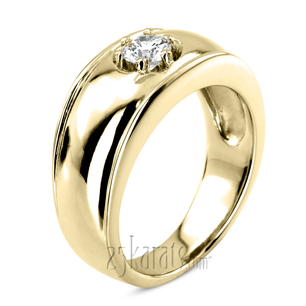 0.35 ct. Solitaire Diamond Man  Ring - view 2