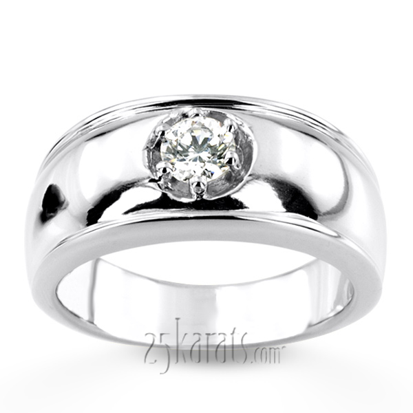 0.35 ct. Solitaire Diamond Man  Ring - view 3