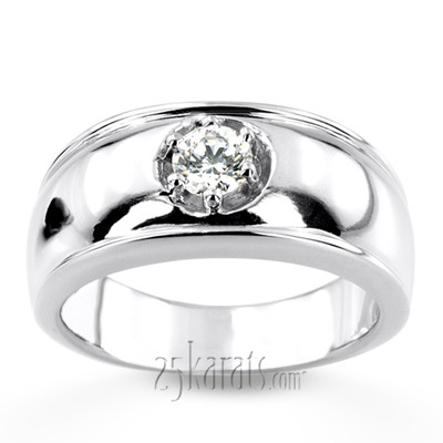 0.35 ct. Solitaire Diamond Man  Ring - view 3 of 6