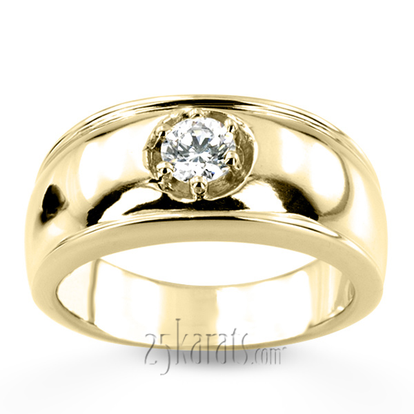 0.35 ct. Solitaire Diamond Man  Ring - view 4