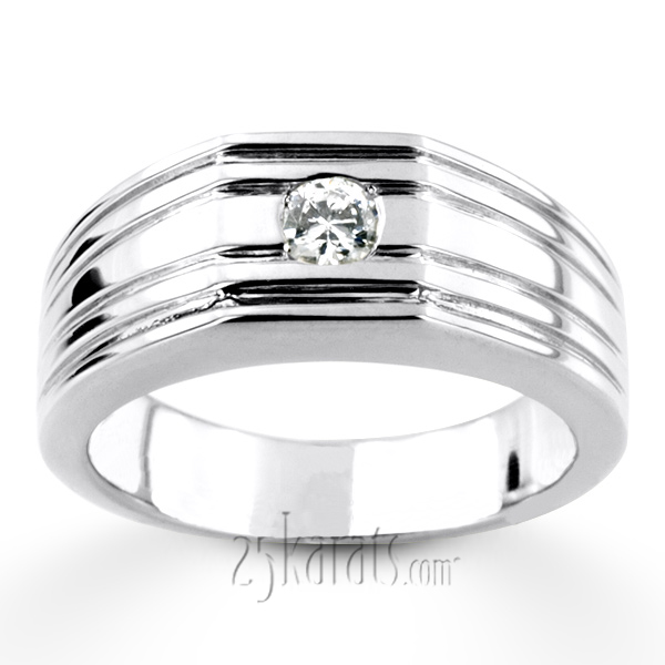 0.25 ct. Solitaire Diamond Men's Ring - view 4