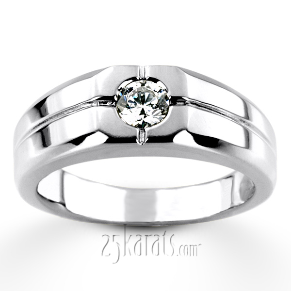 0.35  ct. Solitaire Diamond Man Ring - view 4