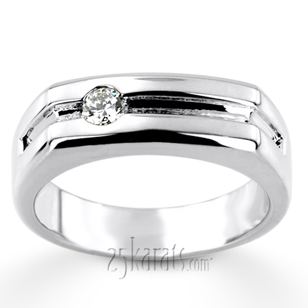 0.20 ct. Solitaire Diamond Men Ring - view 4