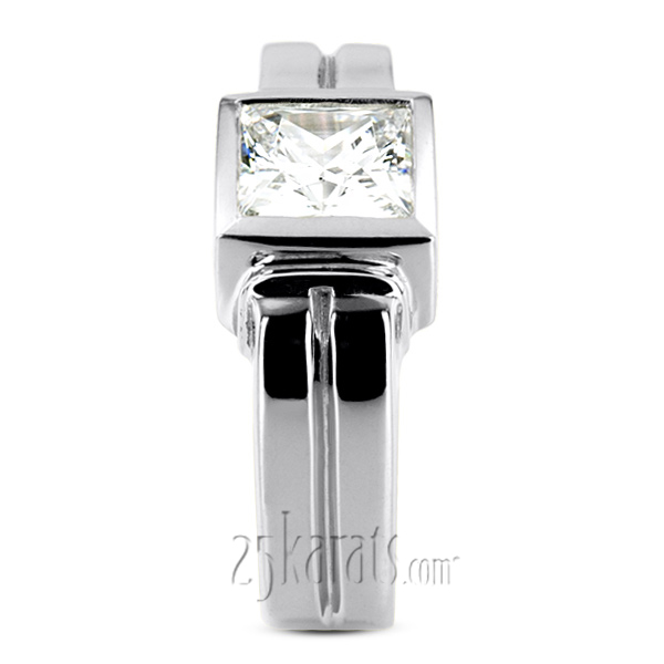 Solitaire Princess Cut Diamond Man Ring (3.00 ct.) - view 5