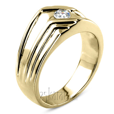 0.25 ct. Solitaire Diamond Man Ring - view 1 of 6