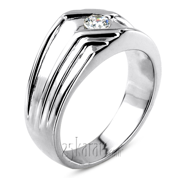 0.25 ct. Solitaire Diamond Man Ring - view 2