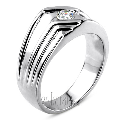 0.25 ct. Solitaire Diamond Man Ring - view 2 of 6