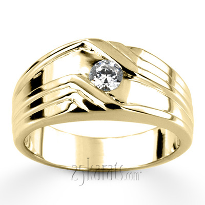 0.25 ct. Solitaire Diamond Man Ring - view 3 of 6