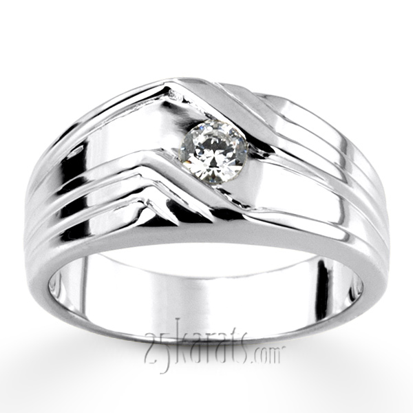 0.25 ct. Solitaire Diamond Man Ring - view 4