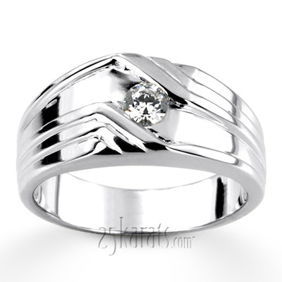 0.25 ct. Solitaire Diamond Man Ring - view 4 of 6