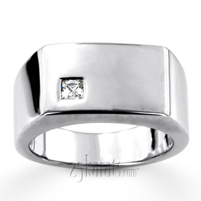 0.14 ct. Solitaire Diamond Men Ring - view 3 of 6