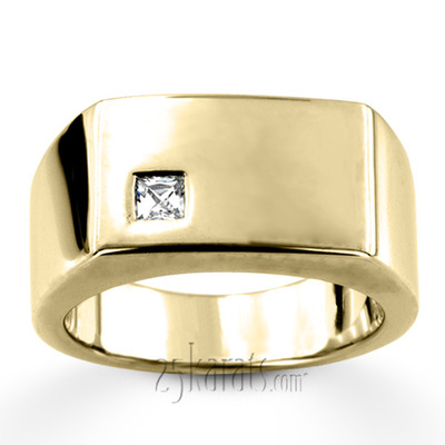 0.14 ct. Solitaire Diamond Men Ring - view 4 of 6