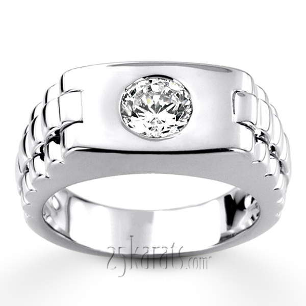 Solitaire Diamond Man Ring (1.00 ct) - view 4