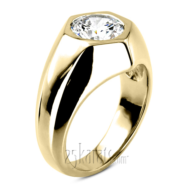 Solitaire Diamond Man Ring for 2.50 ct Diamond - view 2