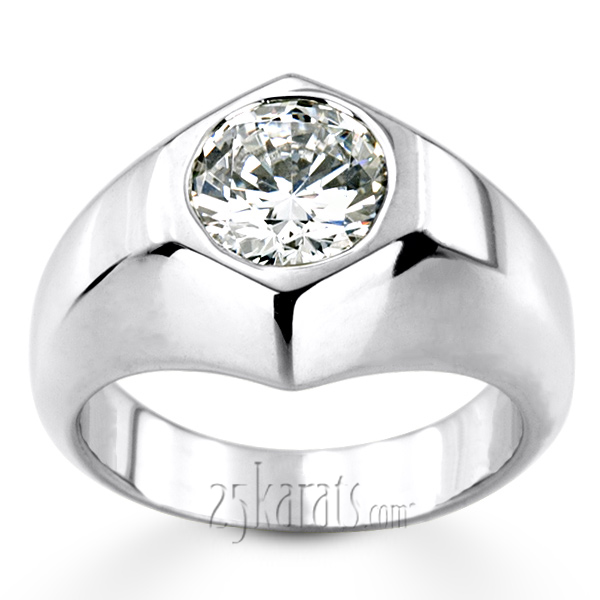 Solitaire Diamond Man Ring for 2.50 ct Diamond - view 3