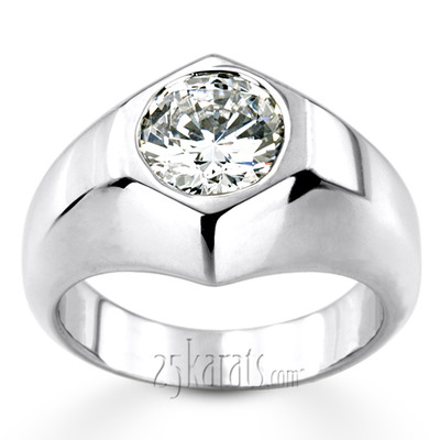 Solitaire Diamond Man Ring for 2.50 ct Diamond - view 3 of 6