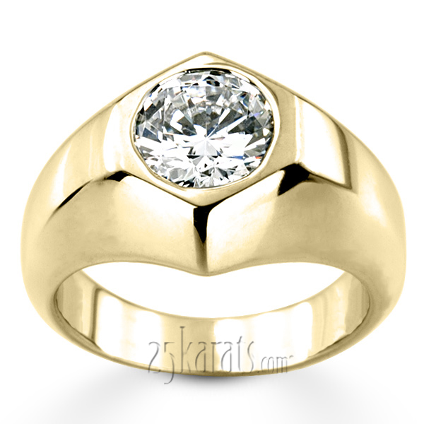 Solitaire Diamond Man Ring for 2.50 ct Diamond - view 4