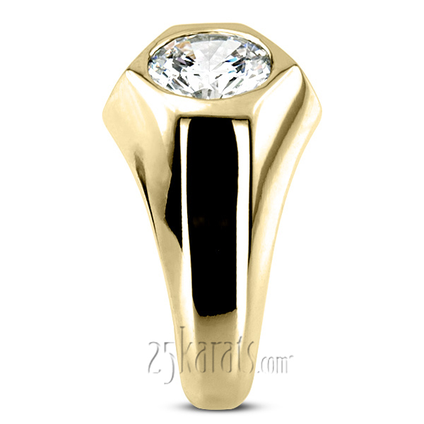 Solitaire Diamond Man Ring for 2.50 ct Diamond - view 5