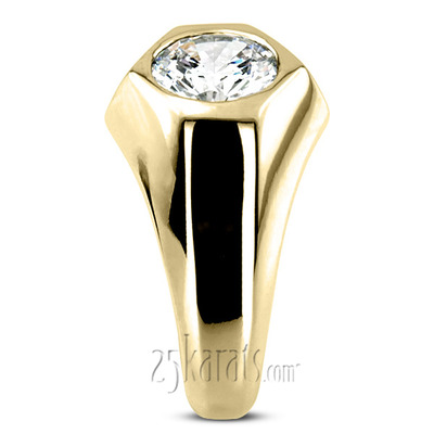 Solitaire Diamond Man Ring for 2.50 ct Diamond - view 5 of 6