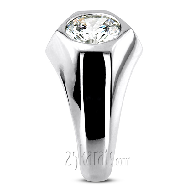 Solitaire Diamond Man Ring for 2.50 ct Diamond - view 6