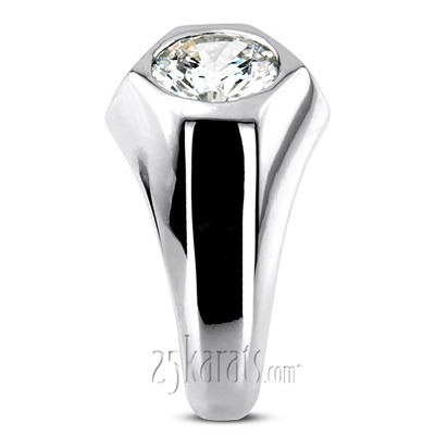 Solitaire Diamond Man Ring for 2.50 ct Diamond - view 6 of 6