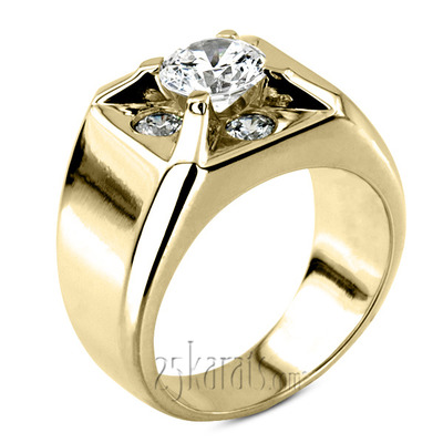 0.60 ct. Diamond Men Ring for 1.50ct Center - view 1 of 6