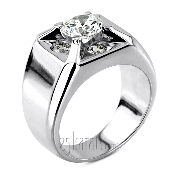 0.60 ct. Diamond Men Ring for 1.50ct Center - view 2